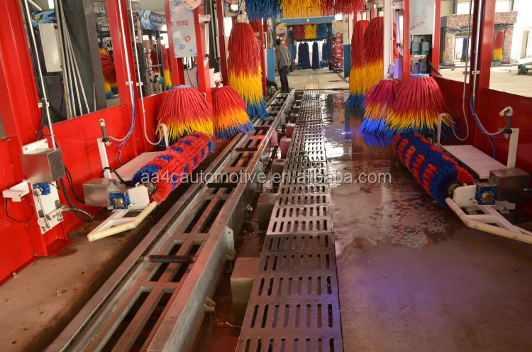 AA4C automatic tunnerl car washing machine 9 brushes car washing machine automatic car washing machine