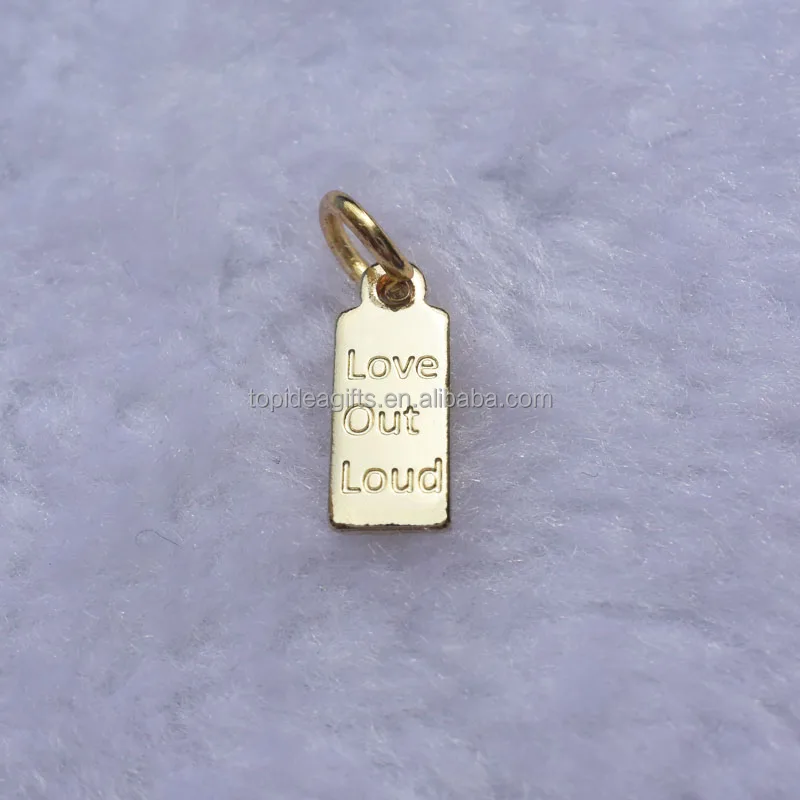 Stainless Steel 316L Etched Logo Oval Shape Metal Charms Tags For Jewelry Marking