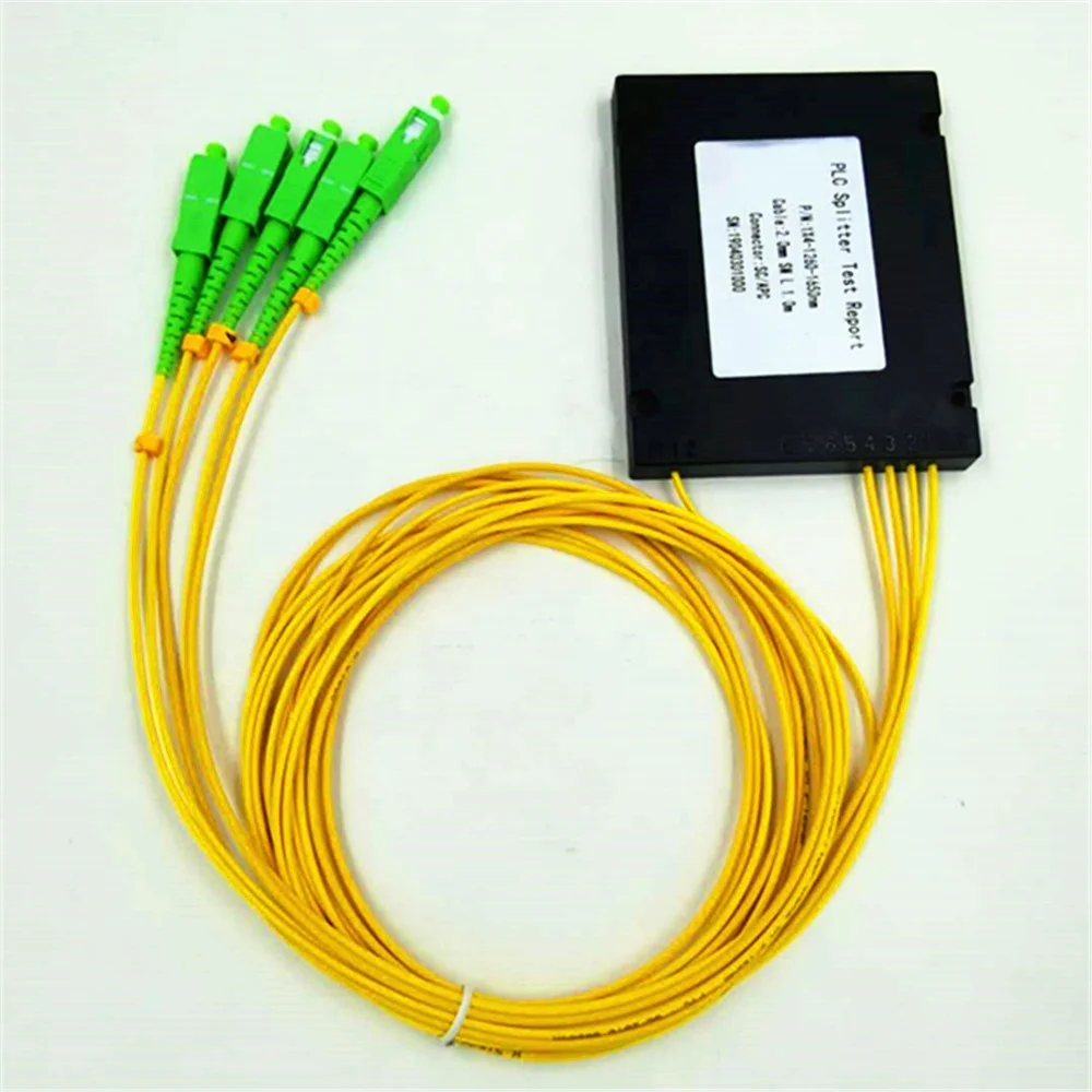 Top quality EPON GPON FTTH cassette type 1 x 8 fiber optic PLC splitter lc sc connector