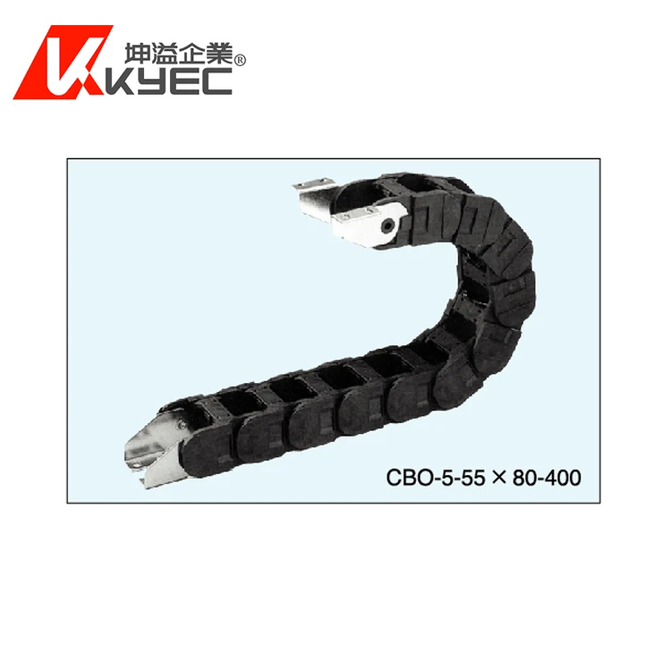 KYEC CBC Series Opened Cable Chain Snap-on Type cnc plastic protection black cable chain