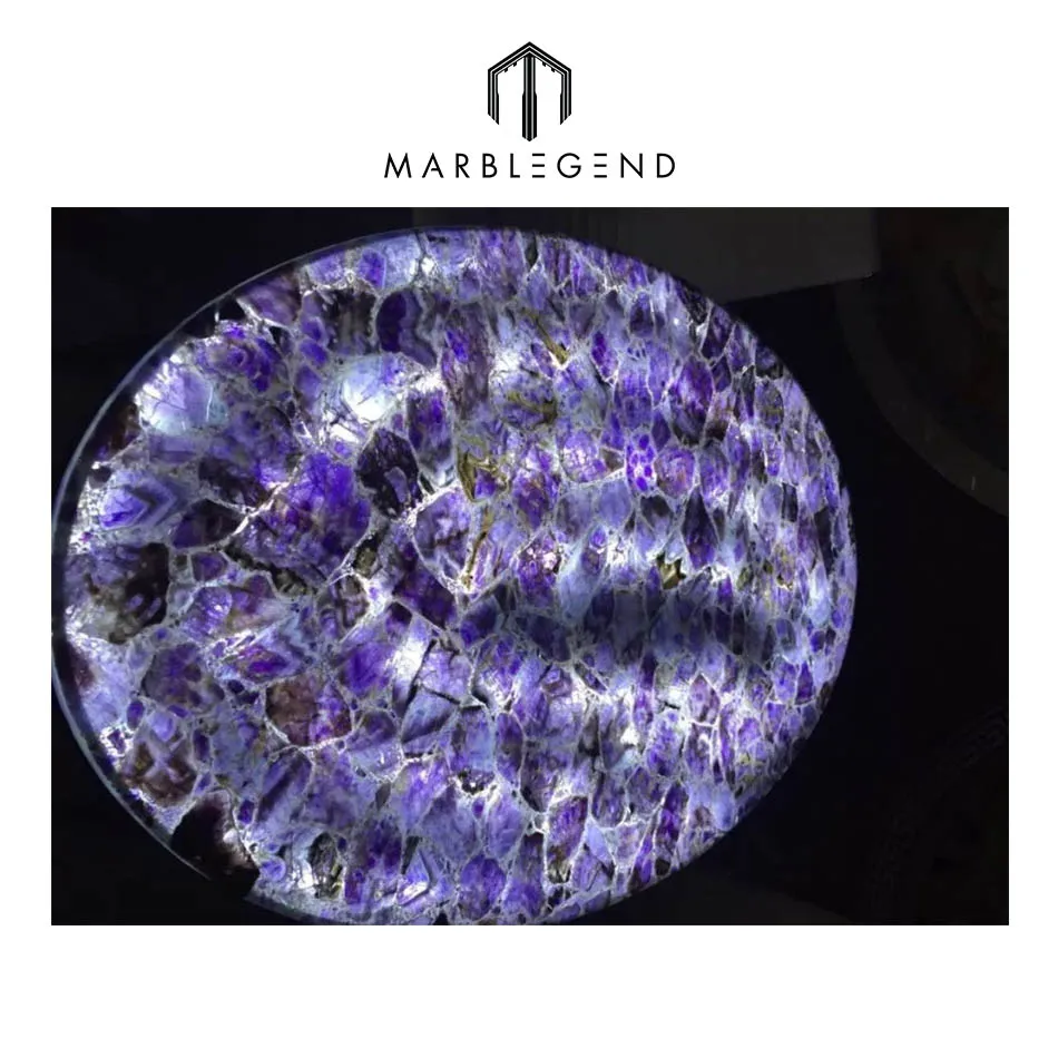 Hotel and home decor Elegent luxury natural amethyst gem stone slabs