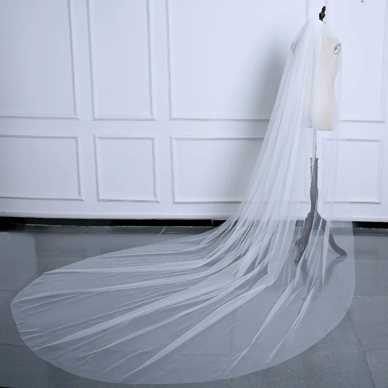 TS17113 bride veil wholesale wedding ivory 3 meter lace catholic veil