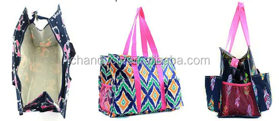Monogrammed Large Beach Bag Organizing Utility Tote bag