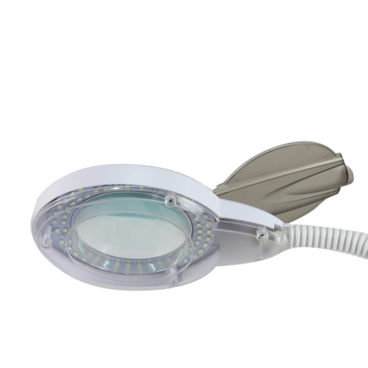 Laboratory desk repair illuminated gooseneck led magnifier lamp 5 6 diopter 220v