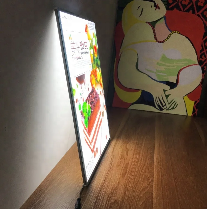 
2018 New Developed Super Slim 10mm Thick LED Flat panel lamp box With Picture Inserting Way To Change Posters 