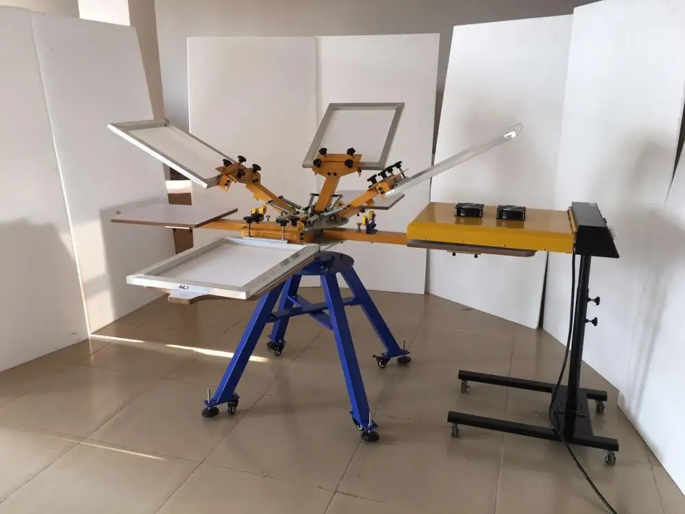 manual carousel 8 color 8 station silk screen printing machine for t-shirts