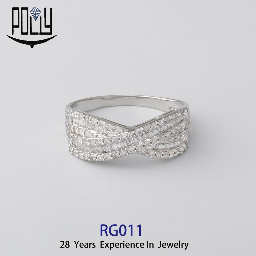 Real Diamond Wedding Dubai 18K Gold Ring  for  Women Jewelry