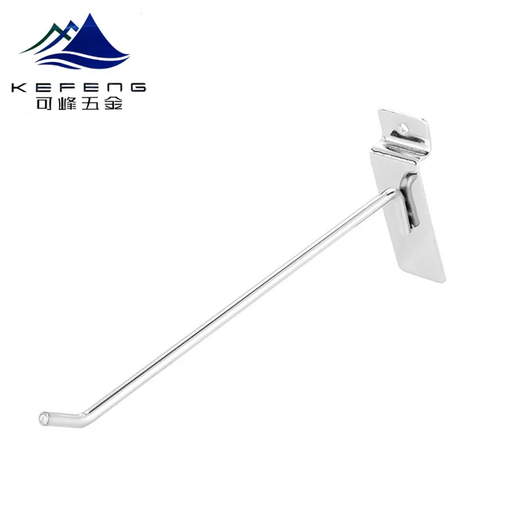 Hot sale Single Metal slatwall Hooks for MDF Board Chrome Hooks For shop hardware
