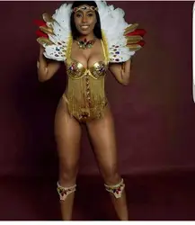 Miami Golden Carnival Costume Feather Miami Band Costume Wholesales