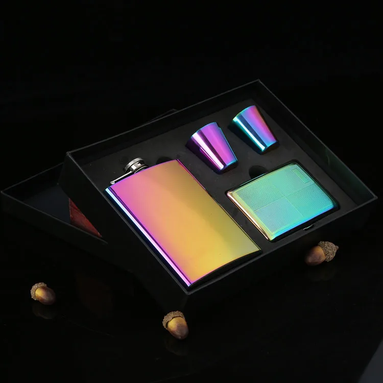 Рекламные подарки на заказ, экологически чистые бокалы для вина 304 и 201 с принтом, фляжка из нержавеющей стали в подарочной коробке