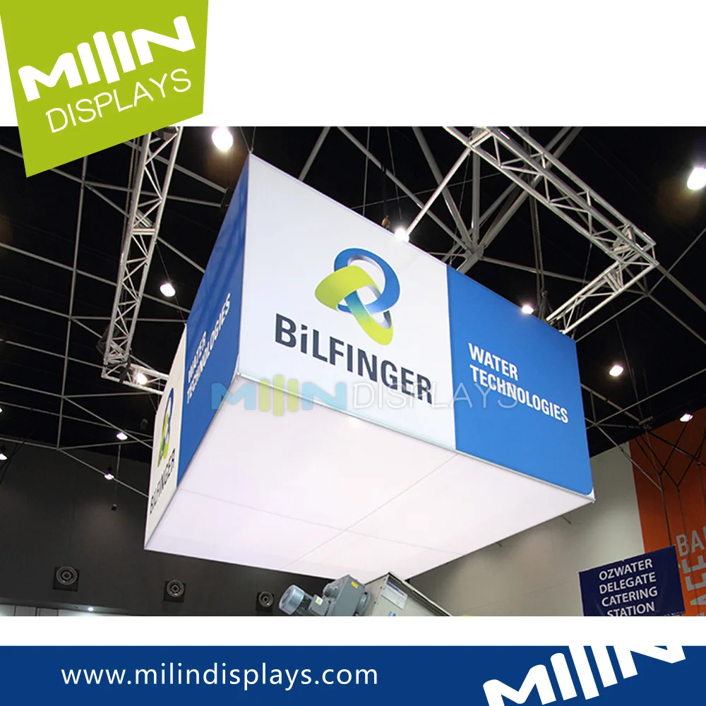 Trade show exhibition ceiling hanging banner flutter tension fabric up banner for promotion exhibition