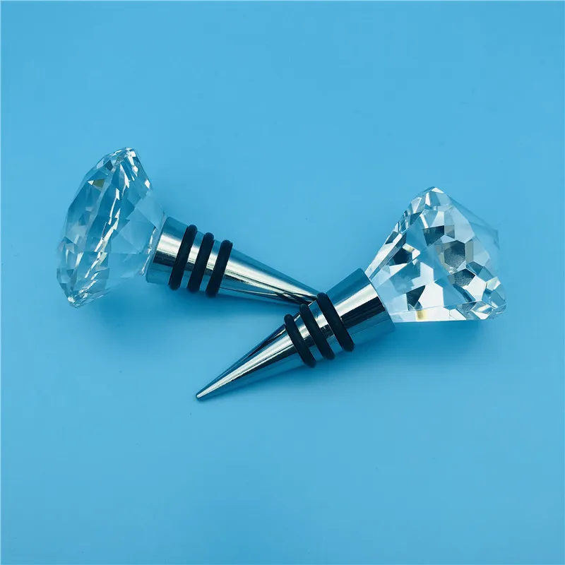 Wholesale new design crystal glass diamond wine bottle stopper