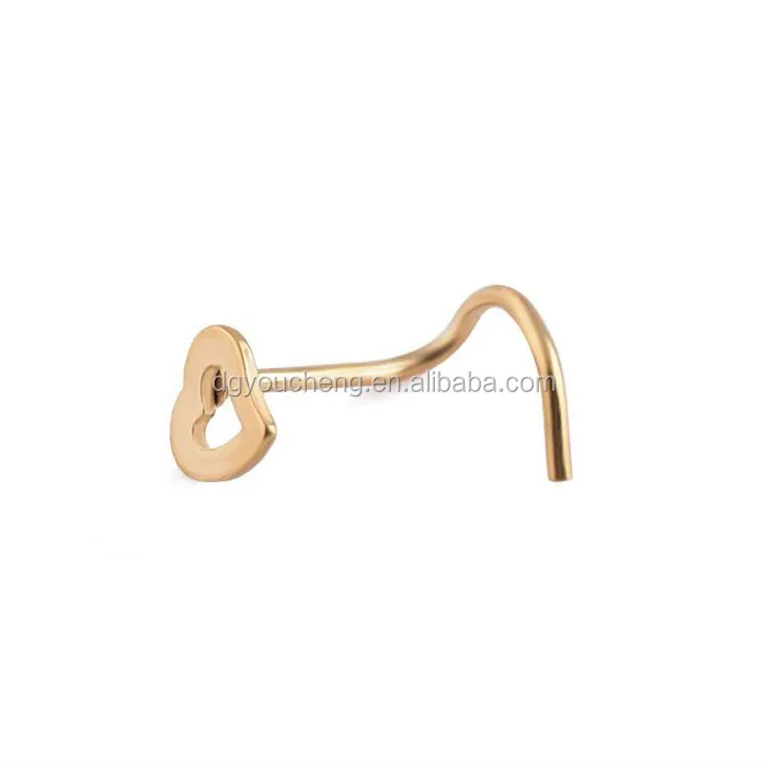 Surgical Steel Nose Screw Heart Nose Piercing