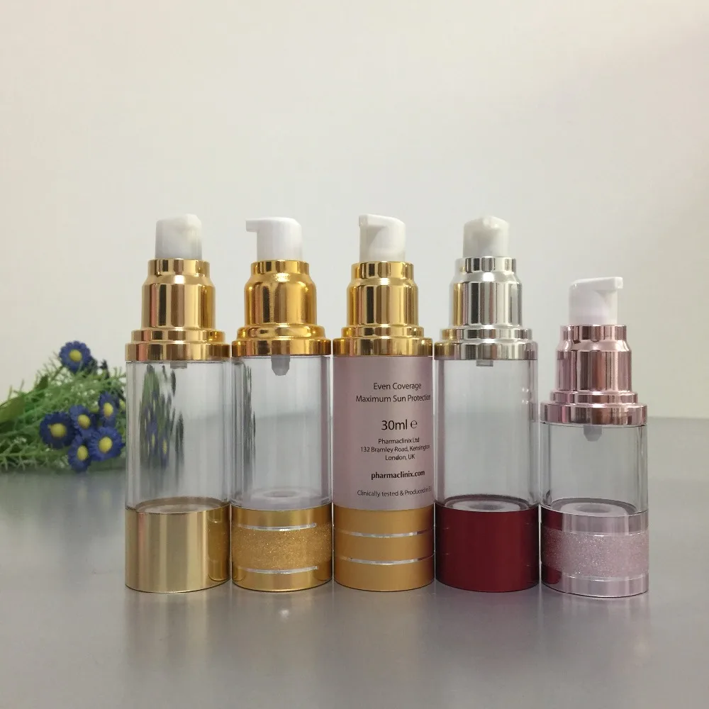 2017 hotsale пластиковые 30 мл безвоздушного бутылки для органических уход за кожей крем лосьон