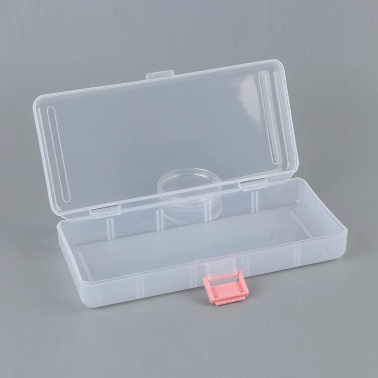 China sale flat shape pink buckle plastic storage boxes with cover