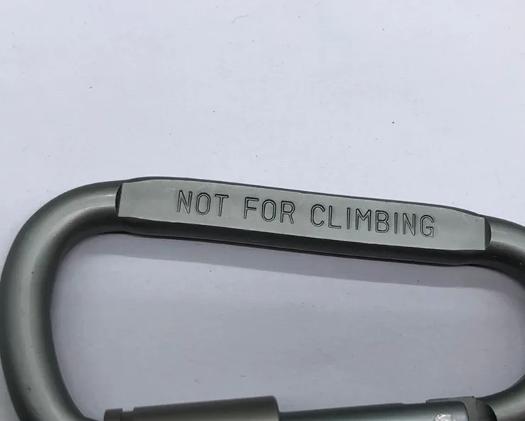 China wholesale custom logo small lock climbing keychain snap hook safety heavy duty metal spring clip hook aluminum carabiner