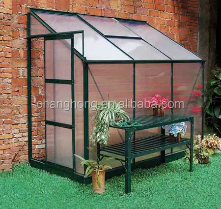 G1002F Mini 4x6ft galvanized steel garden leaning roof greenhouse