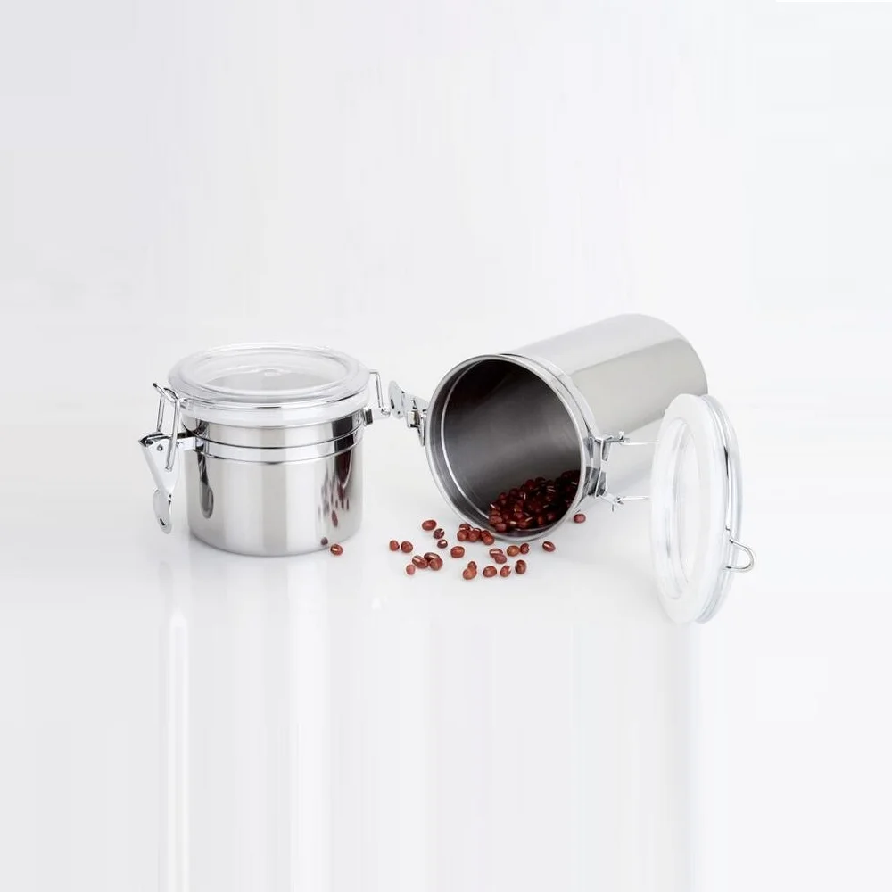 4inch sets stainless steel food storage seal container/jar/box/canister with clip lid