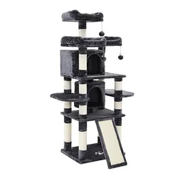 Pet furniture luxurious wholesale colorful massive wooden sisal cat tree climbing tower