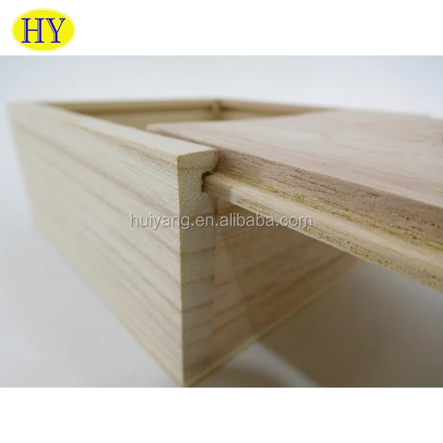 
Cheap Unfinished Wood Box with Sliding Lid for Packaging Wholesale 