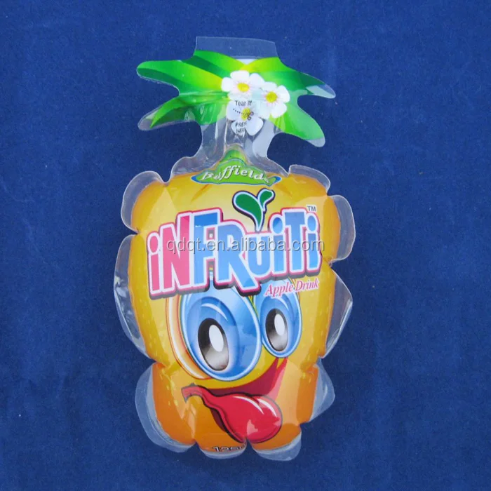 Juice bags stand up without spout flexible packaging custom gravure printing beverage bottle shape plastic drink packaging pouch