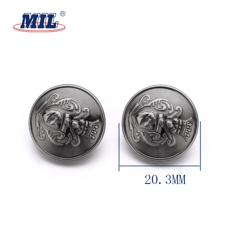 Custom made metal suit buttons with crown logo