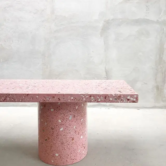 Artifical Terrazzo pink slabs cheap terrazzo tile