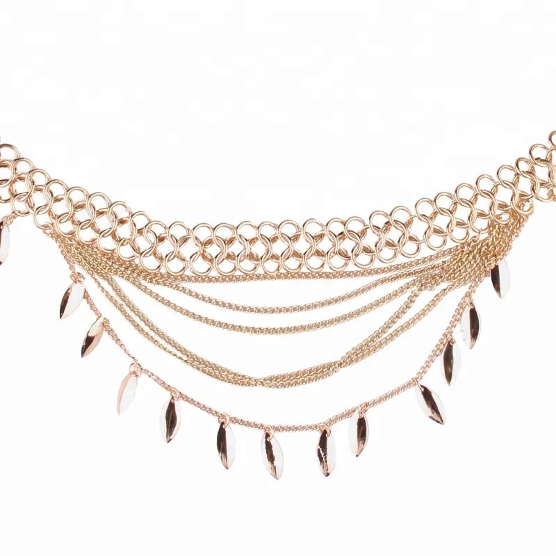 2018 new popular exaggerated fashion  multi-layer tassels sexy ladies waist belt