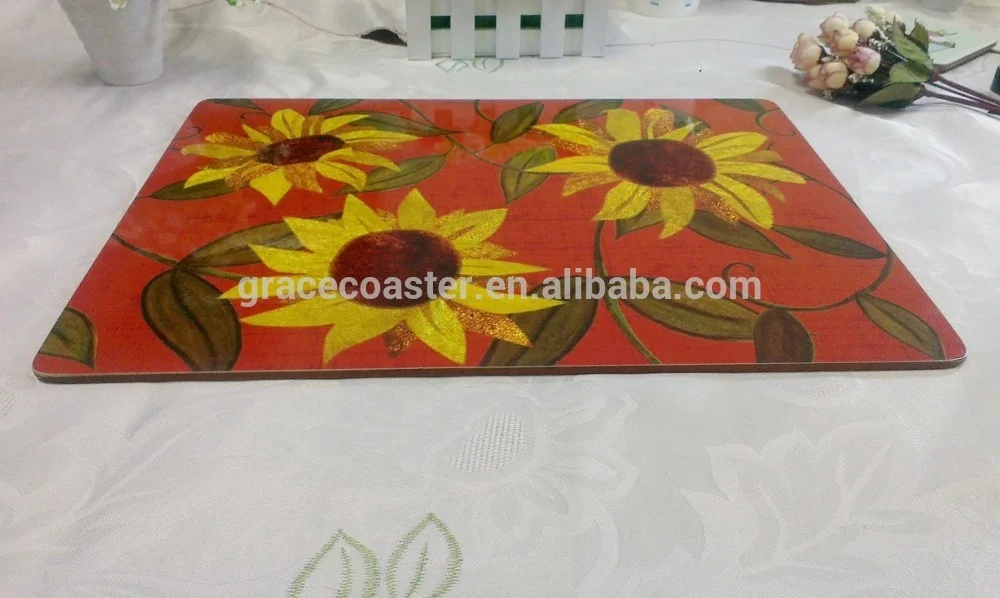 hot selling MDF placemat laminated  cork backed placemat and wooden placemat