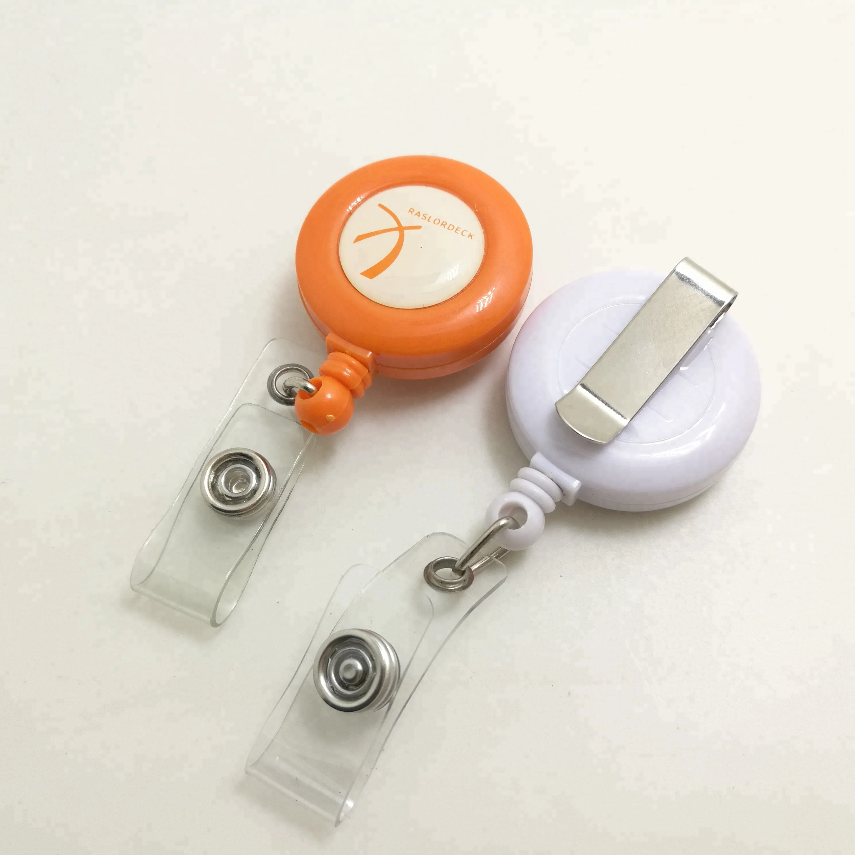 Pull Reel Badge Holder  with epoxy sticker  MOQ  1000 pcs