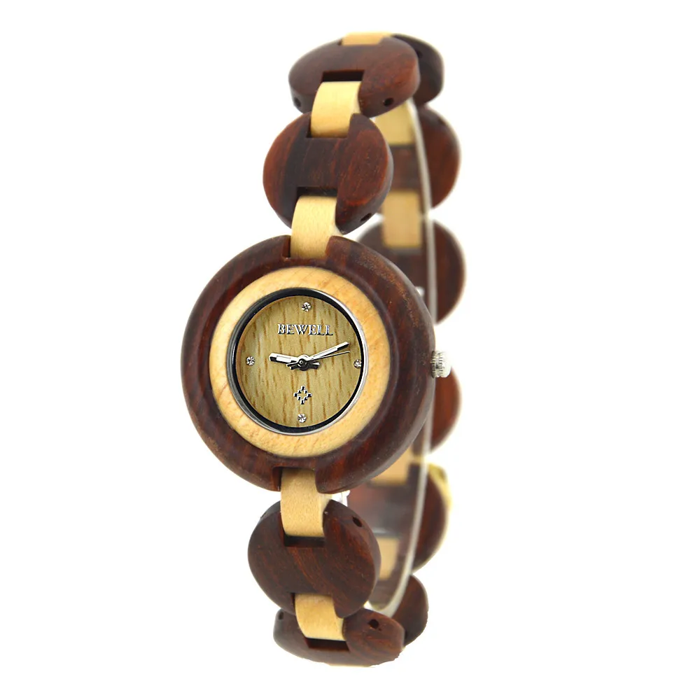 Vogue Quartz Watch for Small Wrist Ladies Stylish Wooden Design