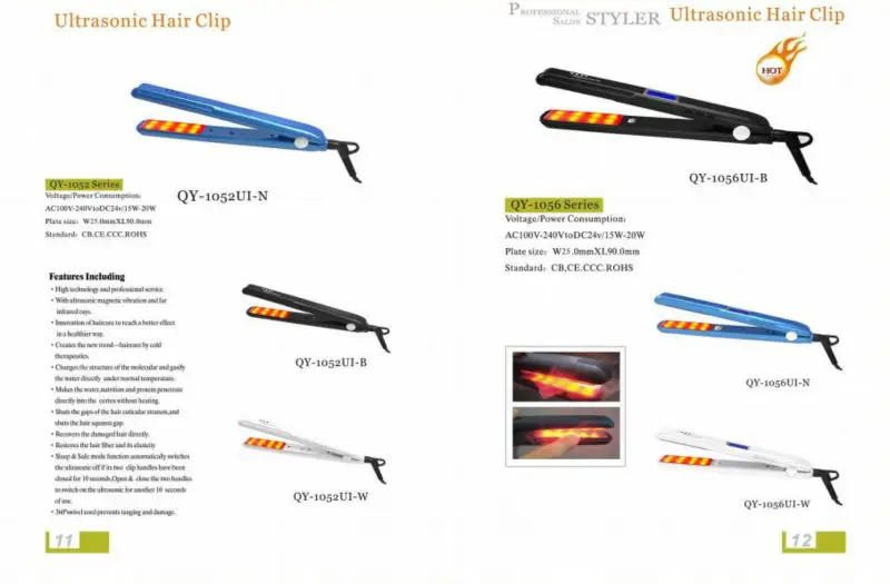 Ultrasonic Infrared Technology Steam Hair Straightener Cold Treatment Flat Iron Titanium Ceramic PTC Plastic French Hotel Use