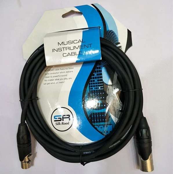  Профессиональный микрофонный кабель черный разъем XLR 6 м AWG24 спиральная защита 5 мм