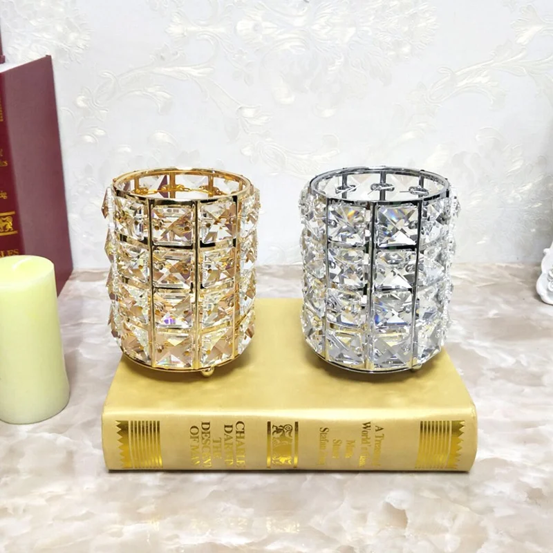 candle holder wedding centerpiece metal lantern crystal candlestick for wedding decoration