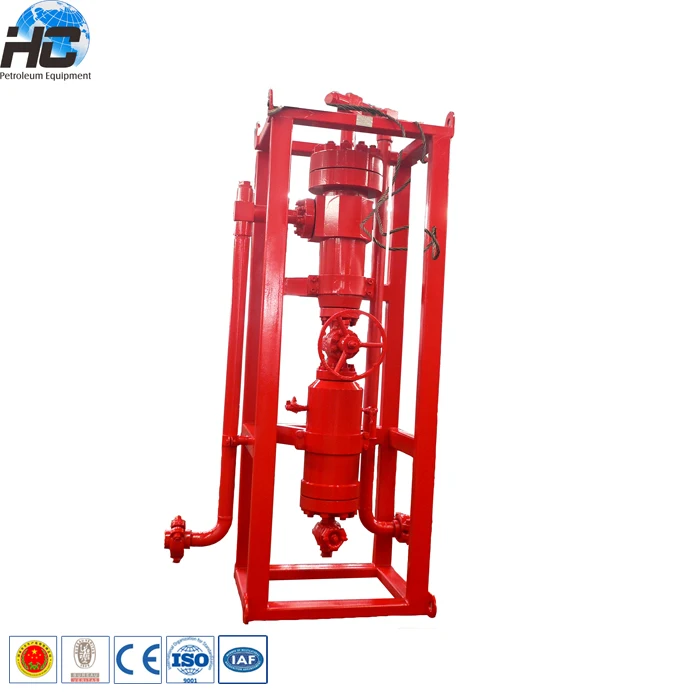 Oilfield wellhead sand desander / drilling mud cyclone