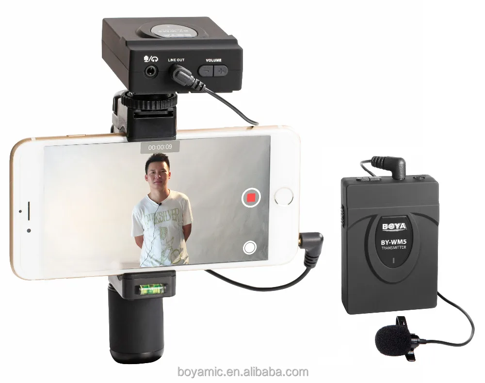 Boya BY-WM5 комплект беспроводного микрофона с двухсторонней передачей для цифровых зеркальных видеокамер