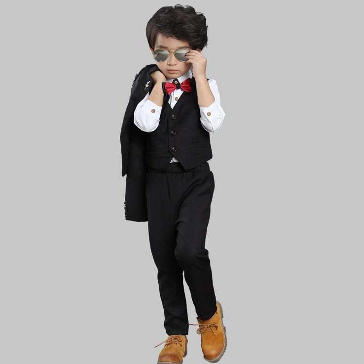 Официальный костюм для мальчиков, детский Свадебный костюм, смокинг для мальчиков