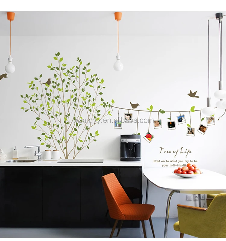 China Wholesale Home Decor Photo Frame Sticker Tree Removable Decal Room Wall Sticker Vinyl Art