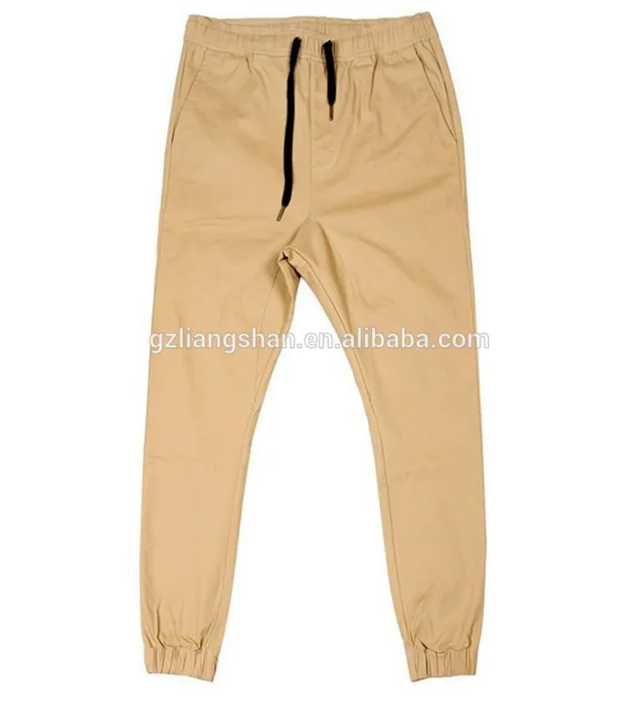 Wholesale Men Twill Chino Cargo Baggy Sweatpants Slim Fit Jogger Pants