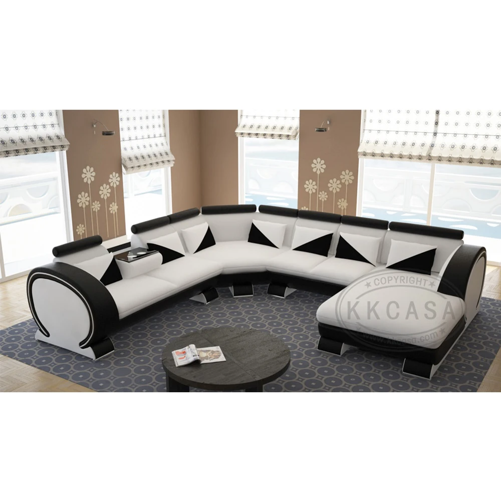 Home Furniture General Use and Living Room Sofa Specific Use modern new design corner leather sofa