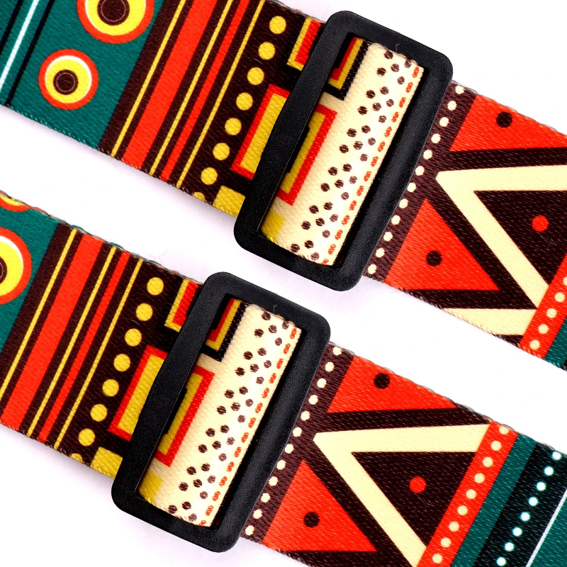 Wholesale High Quality Ethical Polyester Acoustic Custom Guitar Strap with PU Leather End