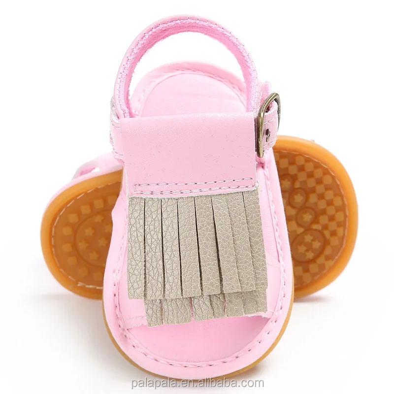 Красивые сандалии для девочек и мальчиков 2017 детская обувь кожаные мокасины с твердой резиновой подошвой