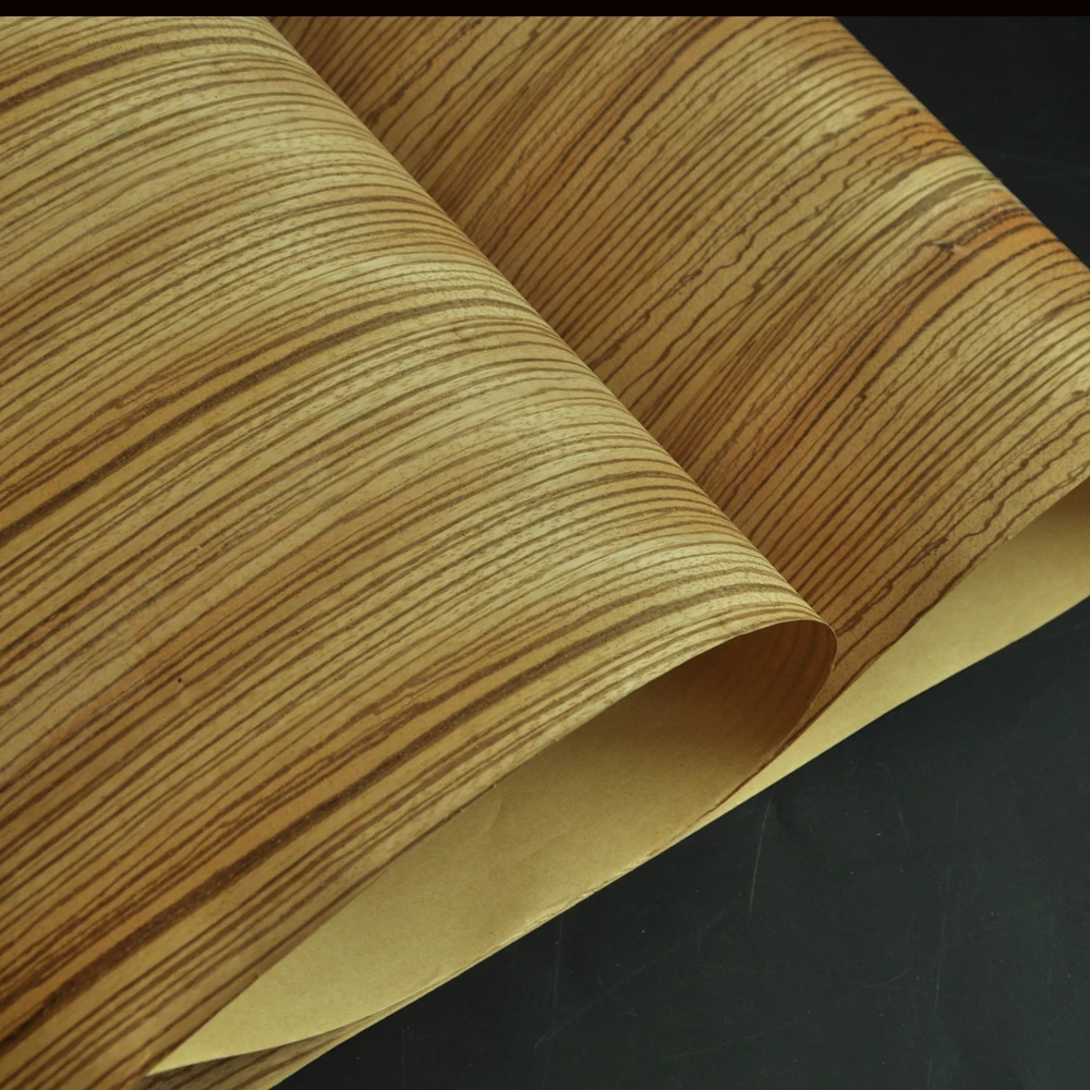 
2018 New Product Natural Zebrano Flexible Craft Paper Back Wood Veneer Stock Available 