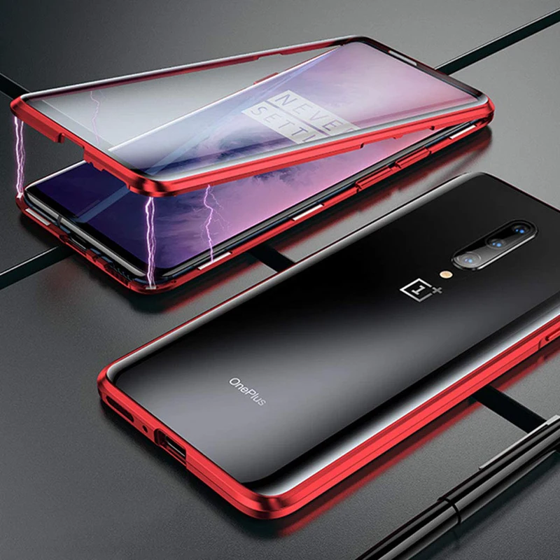 Productos Tendencia 2019 Cell Phone Accessories Magnetic Tempered Glass Phone Case for OnePlus 7 Pro*