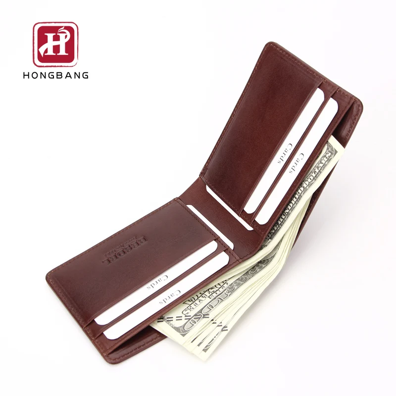 Hong Bang leather factory wallets leather men rfid blocking