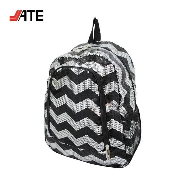 
New Arrival Stylish School Backpack Beautiful Sequin Chevron Print Backpack School Bag 