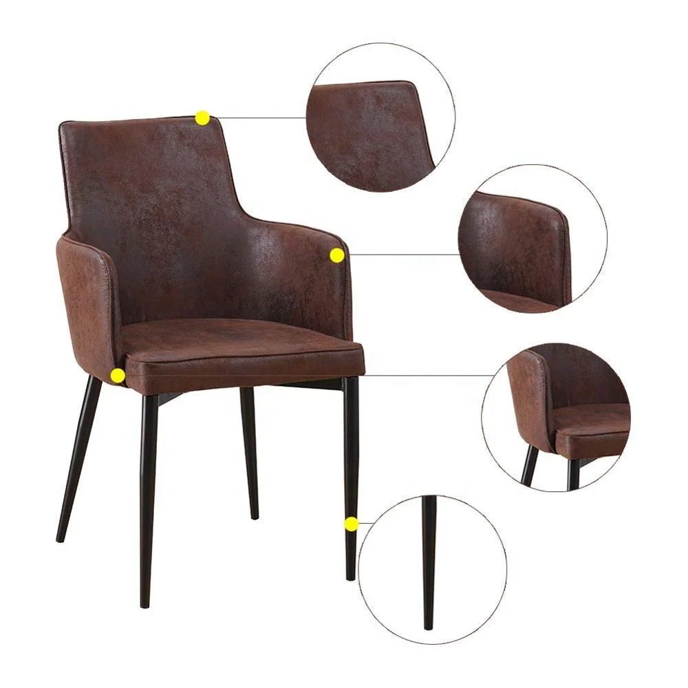 Modern Tufted Upholstered Dining Chairs with Armrest / wooden dining room chair