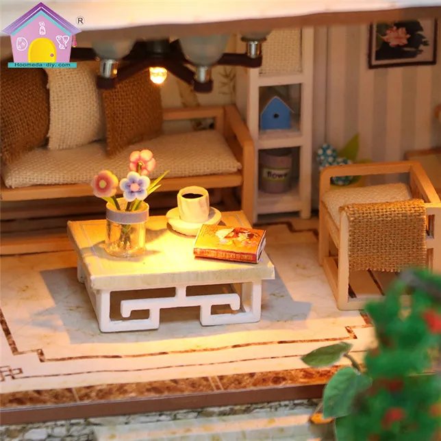 Chinese Style Home Decor Wooden Dollhouse Miniatures House Diy Kit, Diy Dollhouse Miniature Wholesale