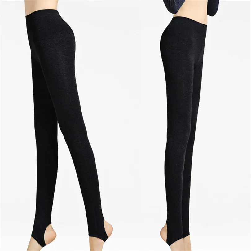 Женские удобные теплые роскошные трикотажные облегающие леггинсы с лямками бесшовные непрозрачные хлопковые колготки