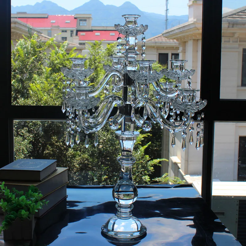 Оптовая продажа Новые украшения Кристалл galsss подсвечник с висит